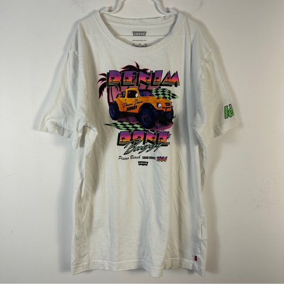 ❤️ Levi's White Tee with Colorful Graphic Youth XL - Picture 1 of 8